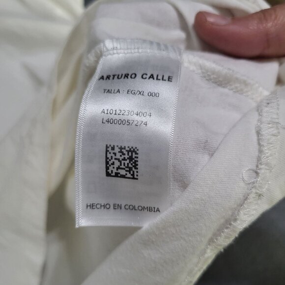 ARTURO CALLE "RESPIRA" Women's SZ XL Graphic T Shirt Cream Floral - Picture 7 of 9